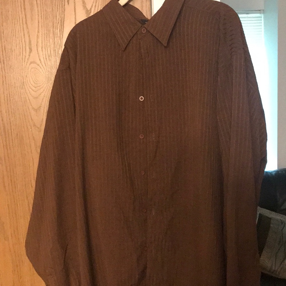 Brown striped button down 2XLT